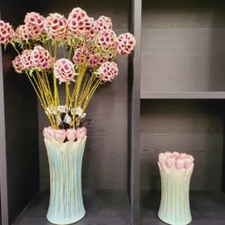 PTMD Vaas Tulips Mint Green ceramic tulip shaped S