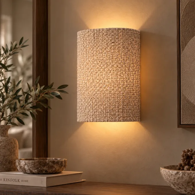 PTMD Wandlamp Devi Taupe rechhoekig hoog