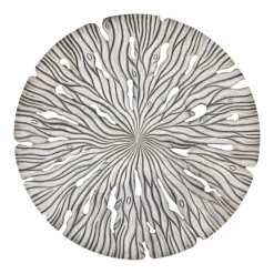 PTMD Wandornament Bonte Creme MDF Wavy rond L - Ø 120 cm