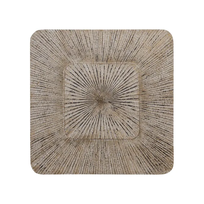 PTMD Wandornament Dishita Crème vierkant mdf S