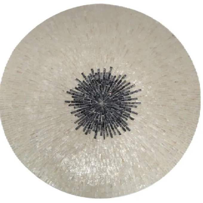PTMD Wandornament Vojtech Wit rond bamboo L Ø 90 cm