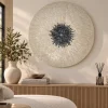 PTMD Wandornament Vojtech Wit rond bamboo M