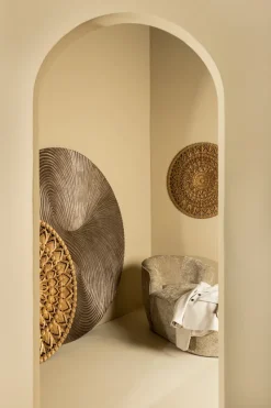 PTMD Wandornament Wiktor Bruin MDF swirl carved XL - Ø 180 cm