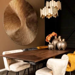 PTMD Wandornament Wiktor Bruin MDF swirl carved XL - Ø 180 cm