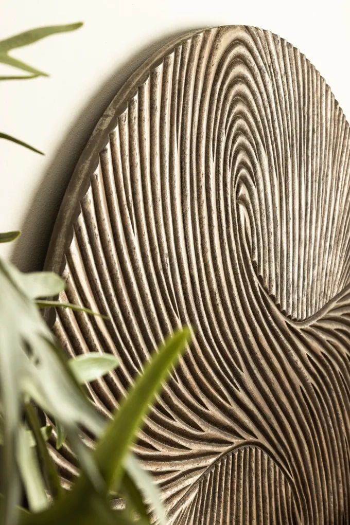 PTMD Wandornament Wiktor Bruin MDF swirl carved L - Ø 120 cm