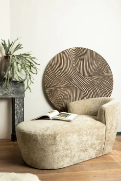 PTMD Wandornament Wiktor Bruin MDF swirl carved L - Ø 120 cm