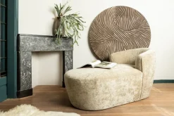 PTMD Wandornament Wiktor Bruin MDF swirl carved L - Ø 120 cm