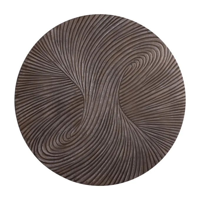 PTMD Wandornament Wiktor Bruin MDF swirl carved L - Ø 120 cm