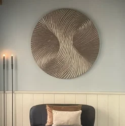 PTMD Wandornament Wiktor bruin MDF swirl carved S - Ø 90 cm