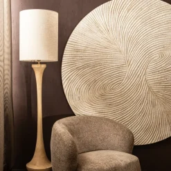 PTMD Wandornament Wiktor Wit MDF swirl carved XL - Ø 180 cm