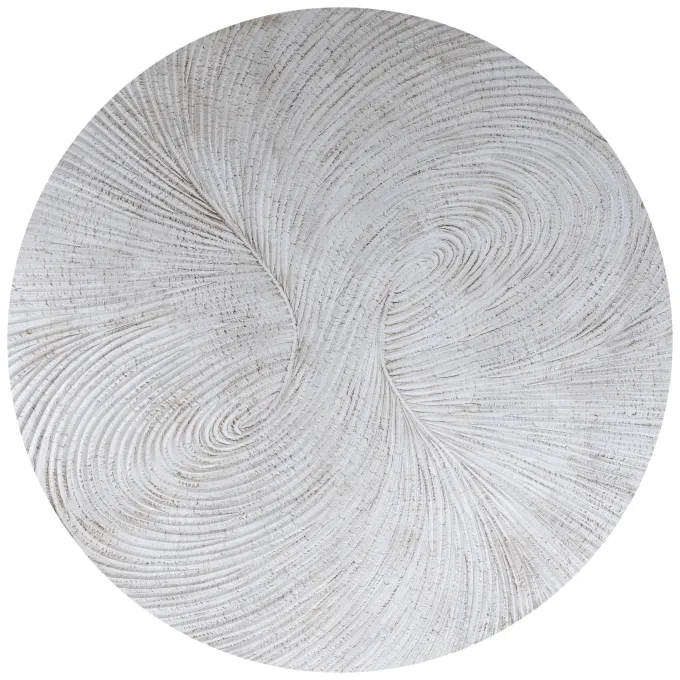 PTMD Wandornament Wiktor Wit MDF swirl carved XL - Ø 180 cm