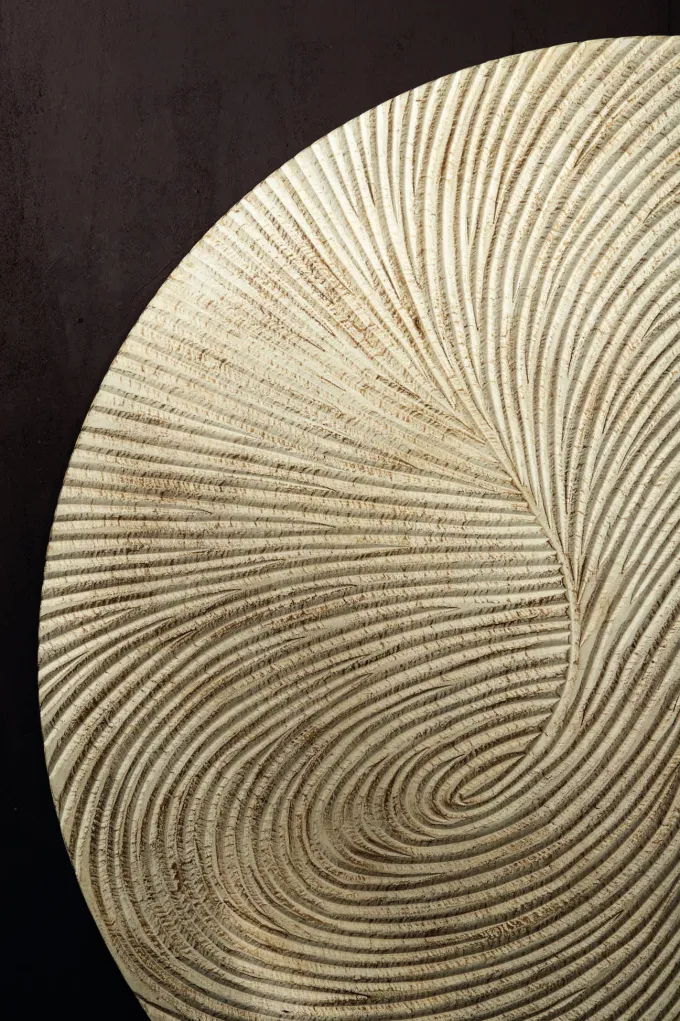 PTMD Wandornament Wiktor Wit MDF swirl carved XL - Ø 180 cm