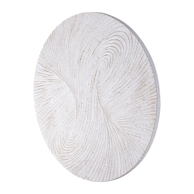 PTMD Wandornament Wiktor Wit MDF swirl carved S - Ø 90 cm