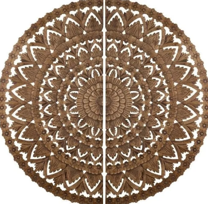 PTMD Wandornament Willian Bruin 2 delen - Ø 180 cm