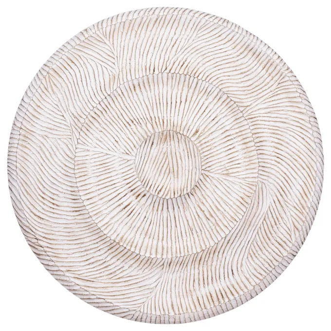PTMD Wandornament Zoelle Offwhite MDF carved M - Ø 90 cm