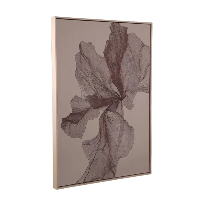 PTMD Wandpaneel Lorinde Lichtbruin canvas Bloemen