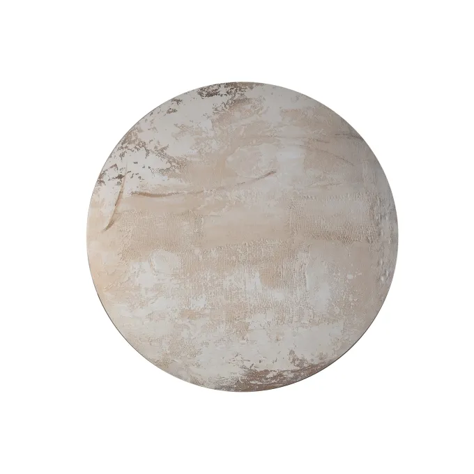 PTMD Wandpaneel Moti Creme canvas structuur rond L