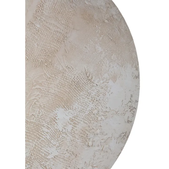 PTMD Wandpaneel Moti Creme canvas structuur rond S
