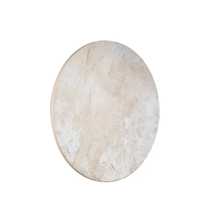 PTMD Wandpaneel Moti Creme canvas structuur rond S