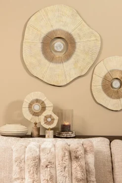 PTMD Wandpaneel Rella Beige gegoten aluminium met centrale steen S