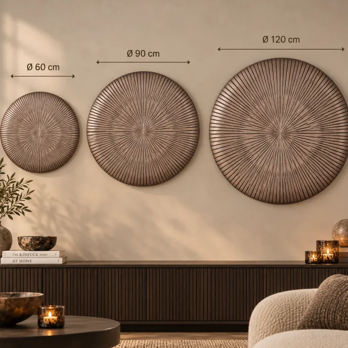 PTMD Wandplaneel Toran Brons MDF rond gestreept L