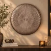 PTMD Wandplaneel Toran Brons MDF rond gestreept S - Ø 60 cm
