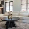 Richmond Interiors Bank Felix lounge links rond + 2.5 zitter white chenille (Bergen 900 white chenille)