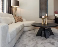 Richmond Interiors Bank Felix lounge links rond + 2.5 zitter white chenille (Bergen 900 white chenille)