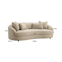 Richmond Interiors Bank Morena creme blockweave