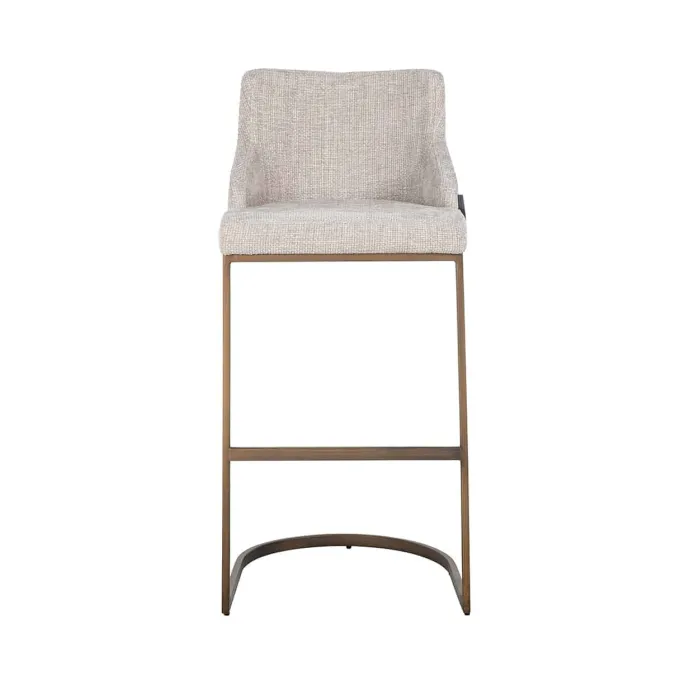 Richmond Interiors Barstoel Bolton natural renagade met geborsteld goud