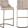 Richmond Interiors Barstoel Bolton khaki velvet geborsteld goud Khaki