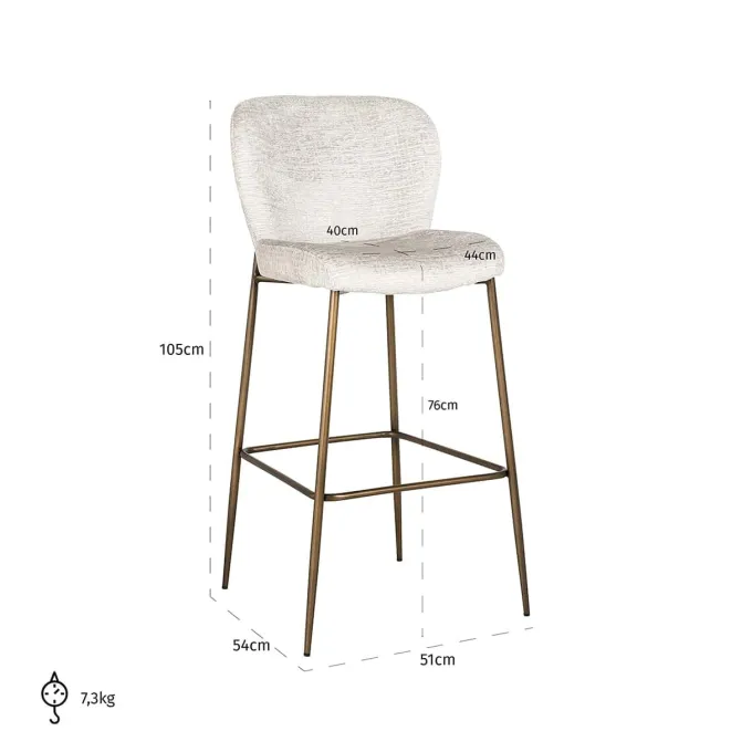 Richmond Interiors Barstoel Darby Fusion cream 02