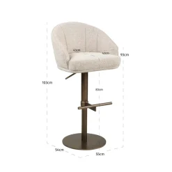 Richmond Interiors Barstoel Beverly naturel fancy draaibaar