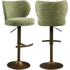 Richmond Interiors Barstoel Amely pistache softweave draaistoel