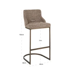 Richmond Interiors Barstoel Bolton brown tweed (Set of 2)