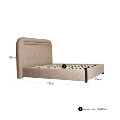 Richmond Interiors Bed Citadel zand tweed 160x200 (Matrasmaat (excl.))