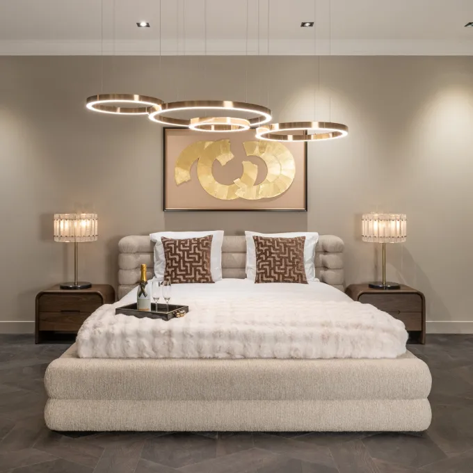 Richmond Interiors Bed Obidis naturel linear 180x210 (matrasmaat (excl.) with storage
