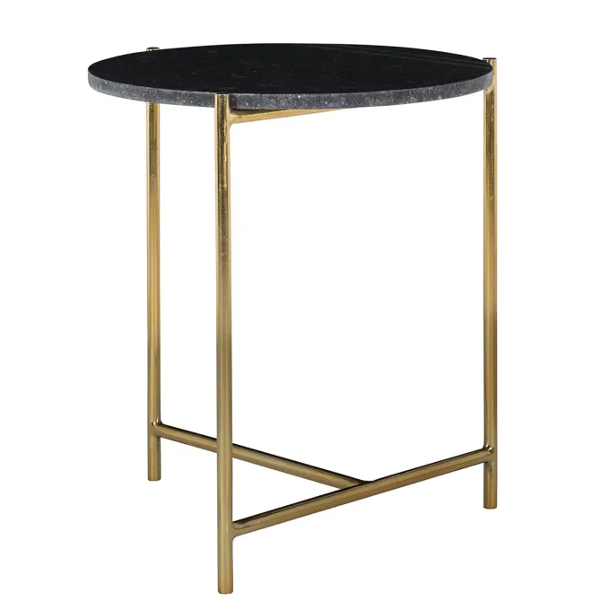 Richmond Interiors Bijzettafel Paige met marmeren top zwart - Richmond Interiors