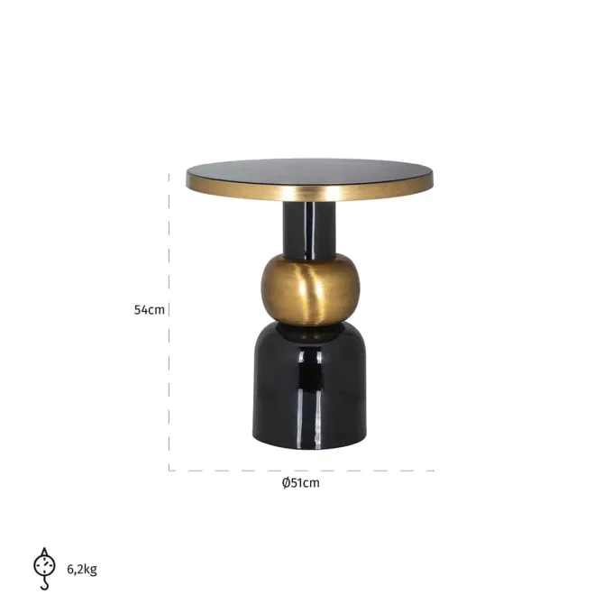 Richmond Interiors Bijzettafel Mose 51Ø (Black)