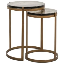 Richmond Interiors Bijzettafel Cleo gold (Set van 2)