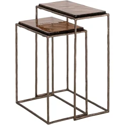 Richmond Interiors Bijzettafel Villano brons - Set van 2