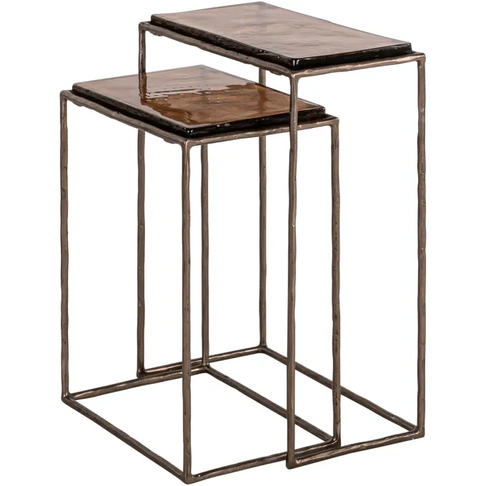 Richmond Interiors Bijzettafel Villano brons - Set van 2