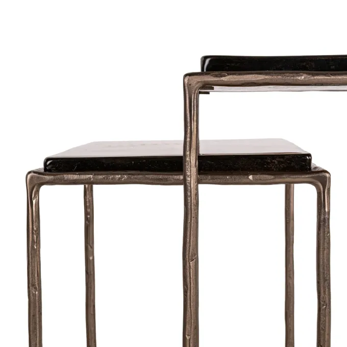 Richmond Interiors Bijzettafel Villano brons - Set van 2