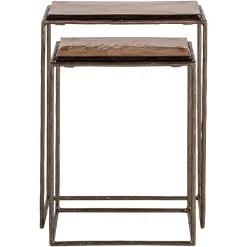 Richmond Interiors Bijzettafel Villano brons - Set van 2