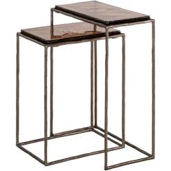 Richmond Interiors Bijzettafel Villano brons - Set van 2