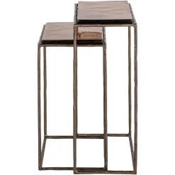 Richmond Interiors Bijzettafel Villano brons - Set van 2