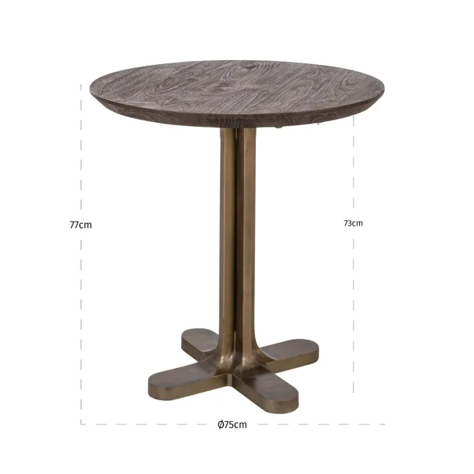 Richmond Interiors Bistrotafel Revelin dark brown 75Ø