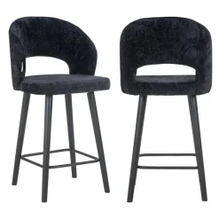 Richmond Interiors Counterstoel Savoy black chenille - Showroommodel