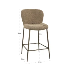 Richmond Interiors Counterstoel Odarby bruin tweed fire retardant