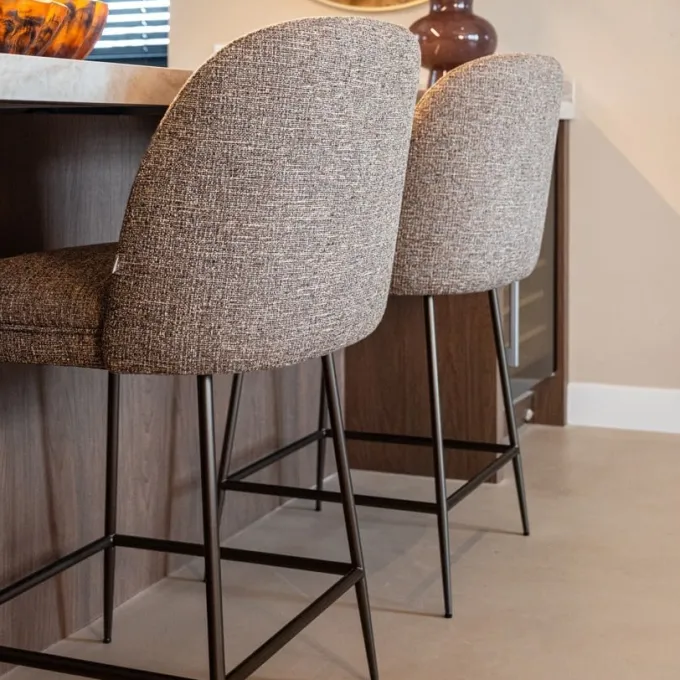 Richmond Interiors Counterstoel Pullitzer bruin tweed
